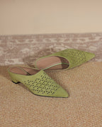 Lawa - Perforated Suede Mules