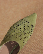 Lawa - Perforated Suede Mules