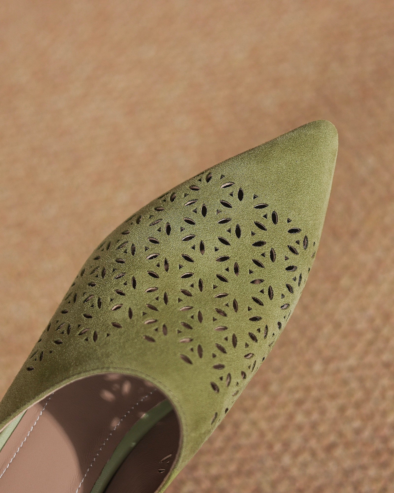 Lawa - Perforated Suede Mules
