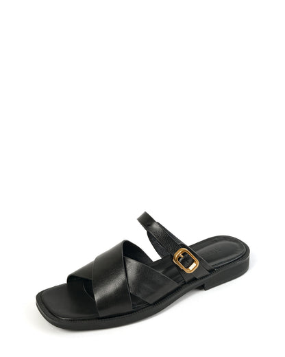 Lido-black-leather-strap-sandals