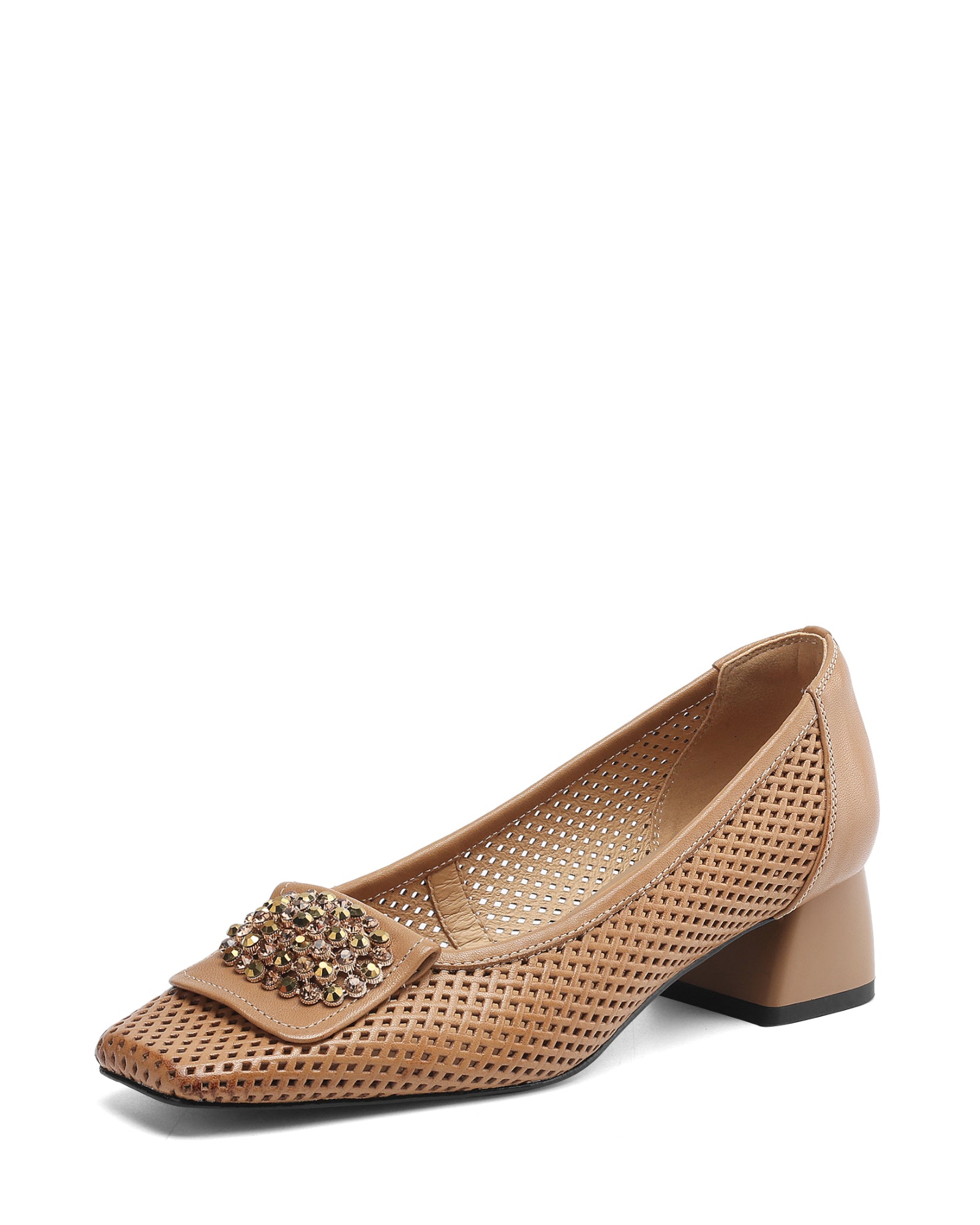 Lizar - Perforerade pumps med strass