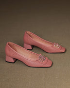 Lizar - Perforated Rhinestone Pumps