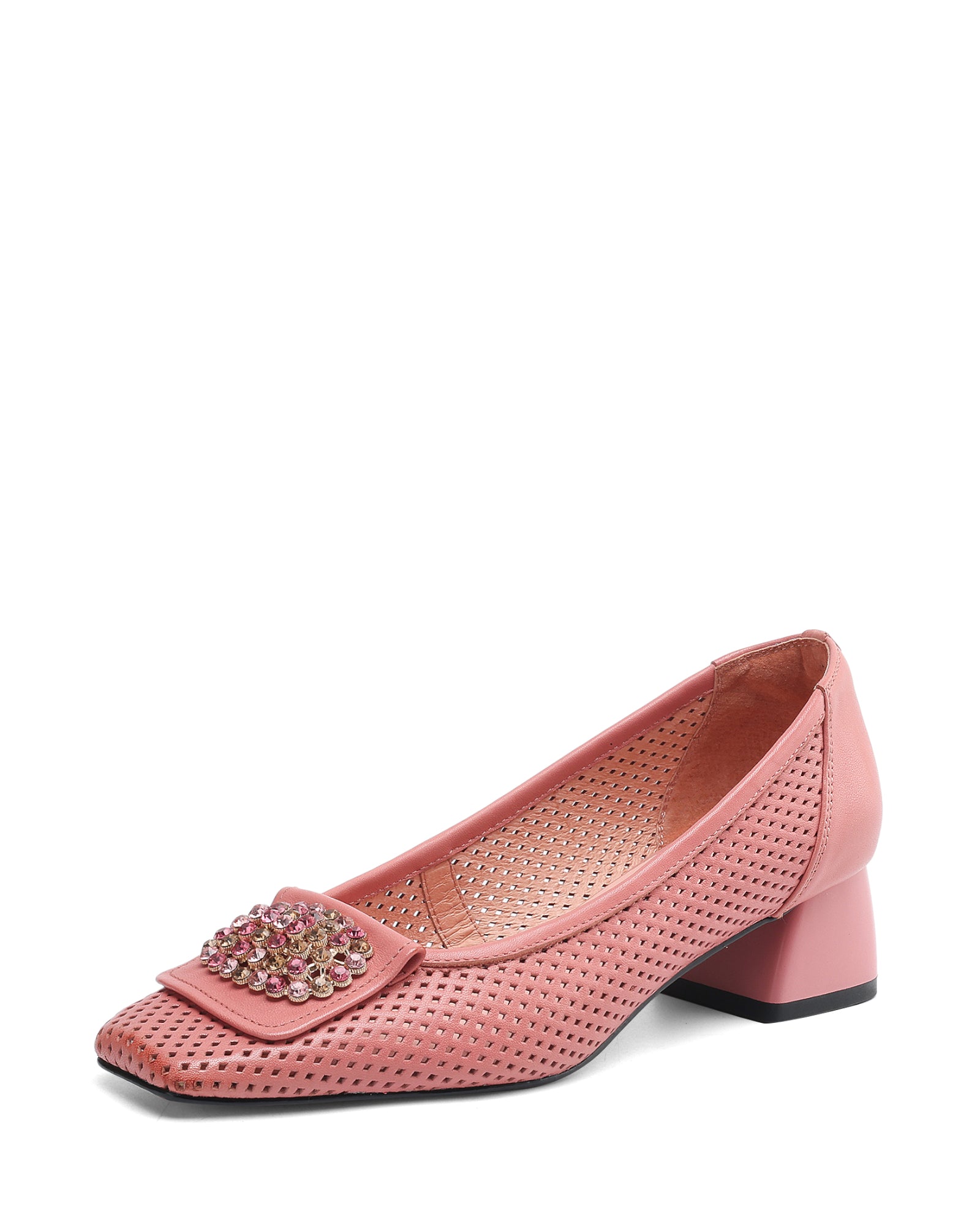 Lizar - Perforerade pumps med strass