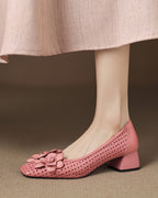 Lizar - Zapatos de tacón con flores perforadas