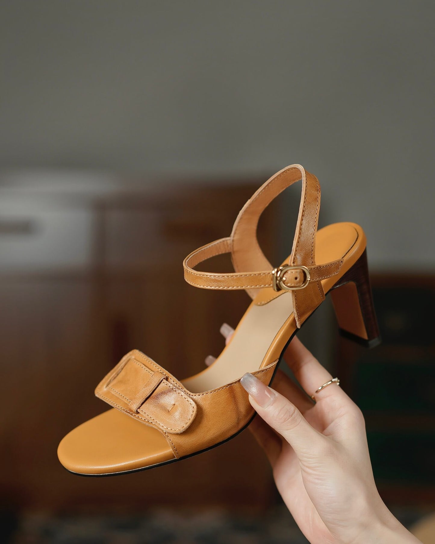 Milia-buckle-decoration-sandal-heels-in-tan-1