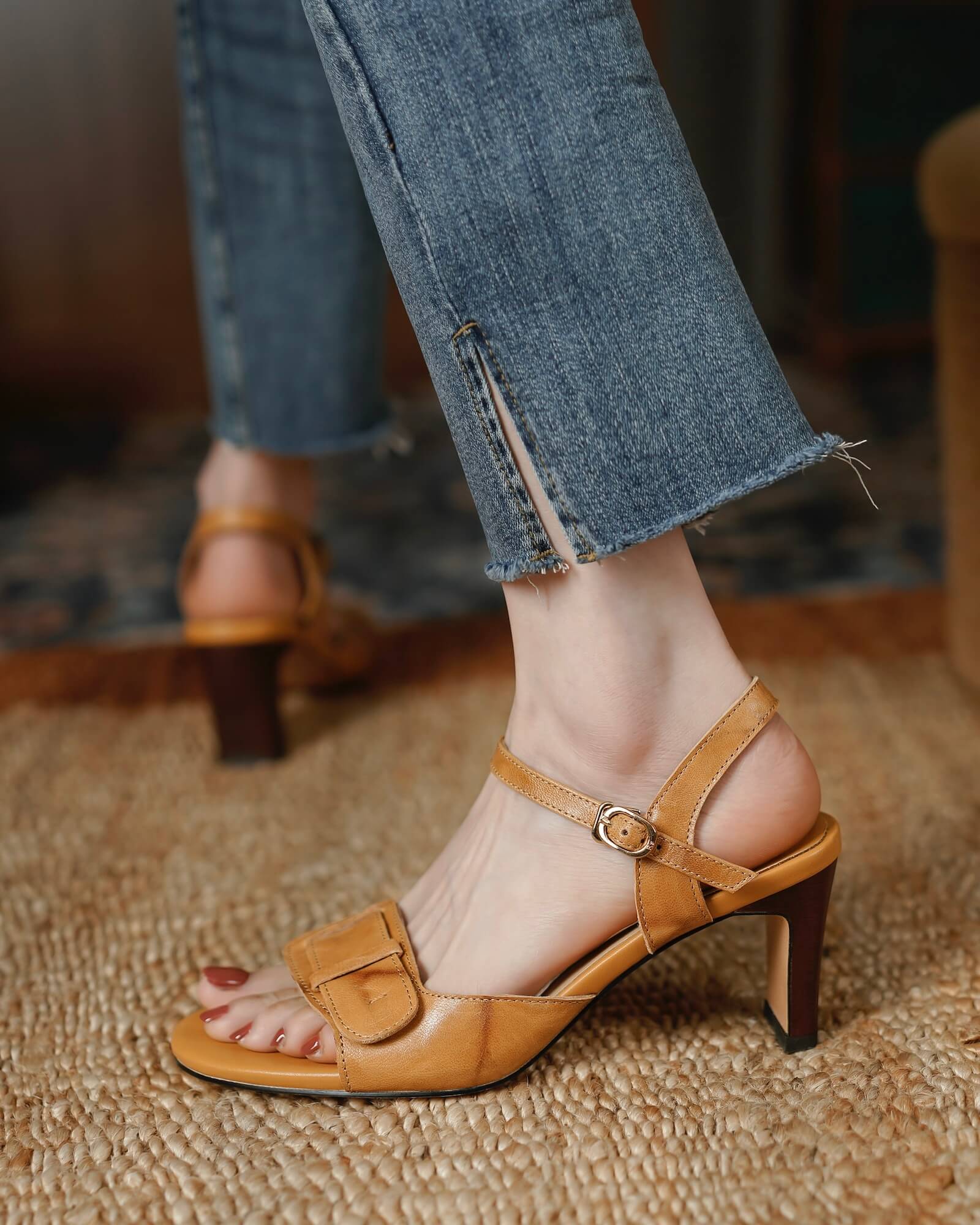 Milia-buckle-decoration-sandal-heels-in-tan-model