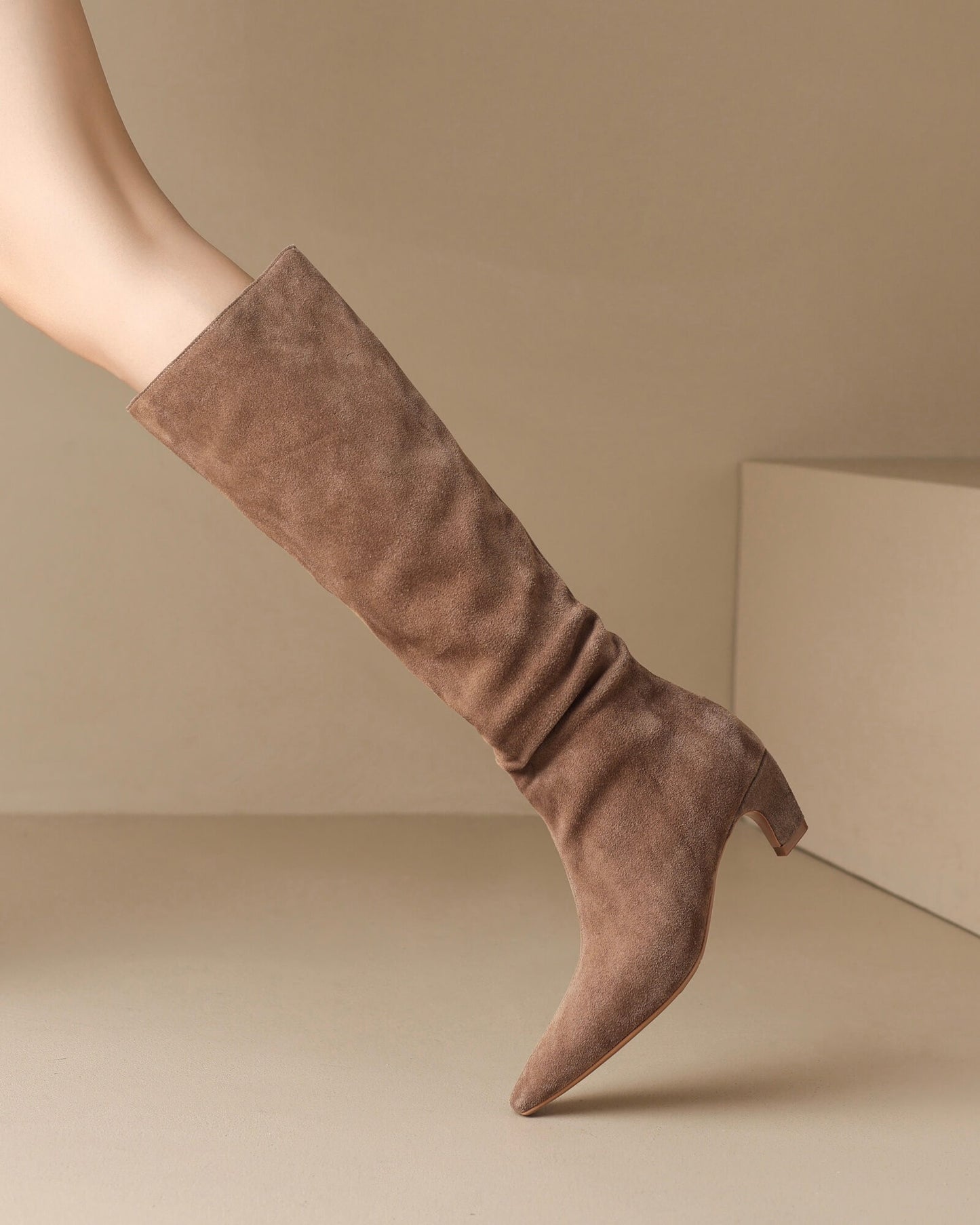 Miolo-suede-knee-high-boots-khaki-model-2
