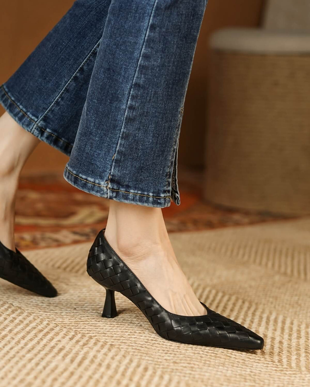Misora-lambskin-woven-heels-black