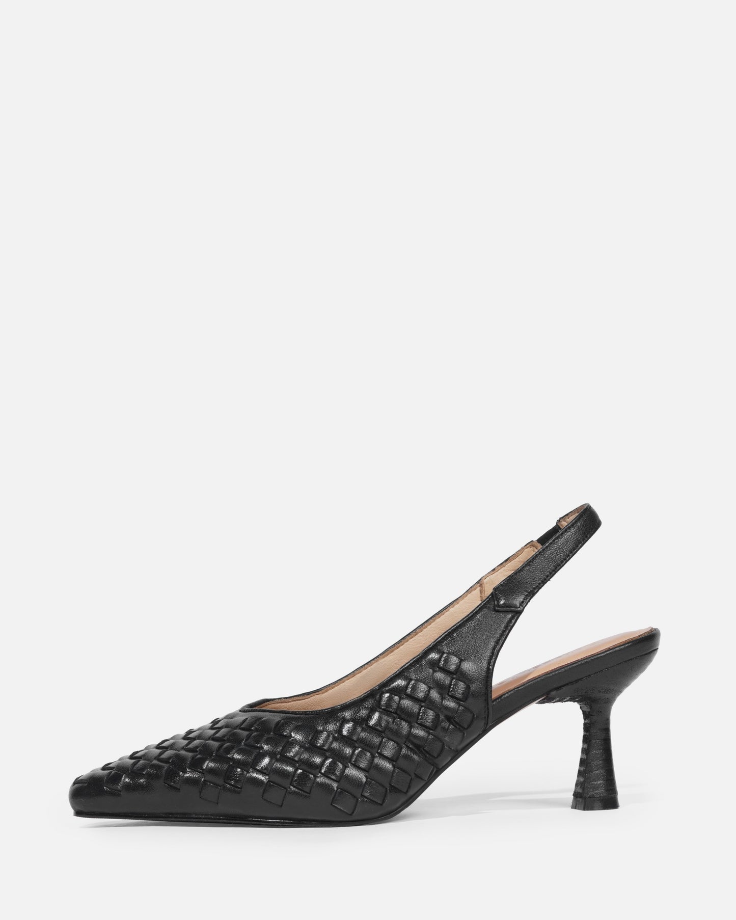 Misora - lammskinn vävda slingbacks