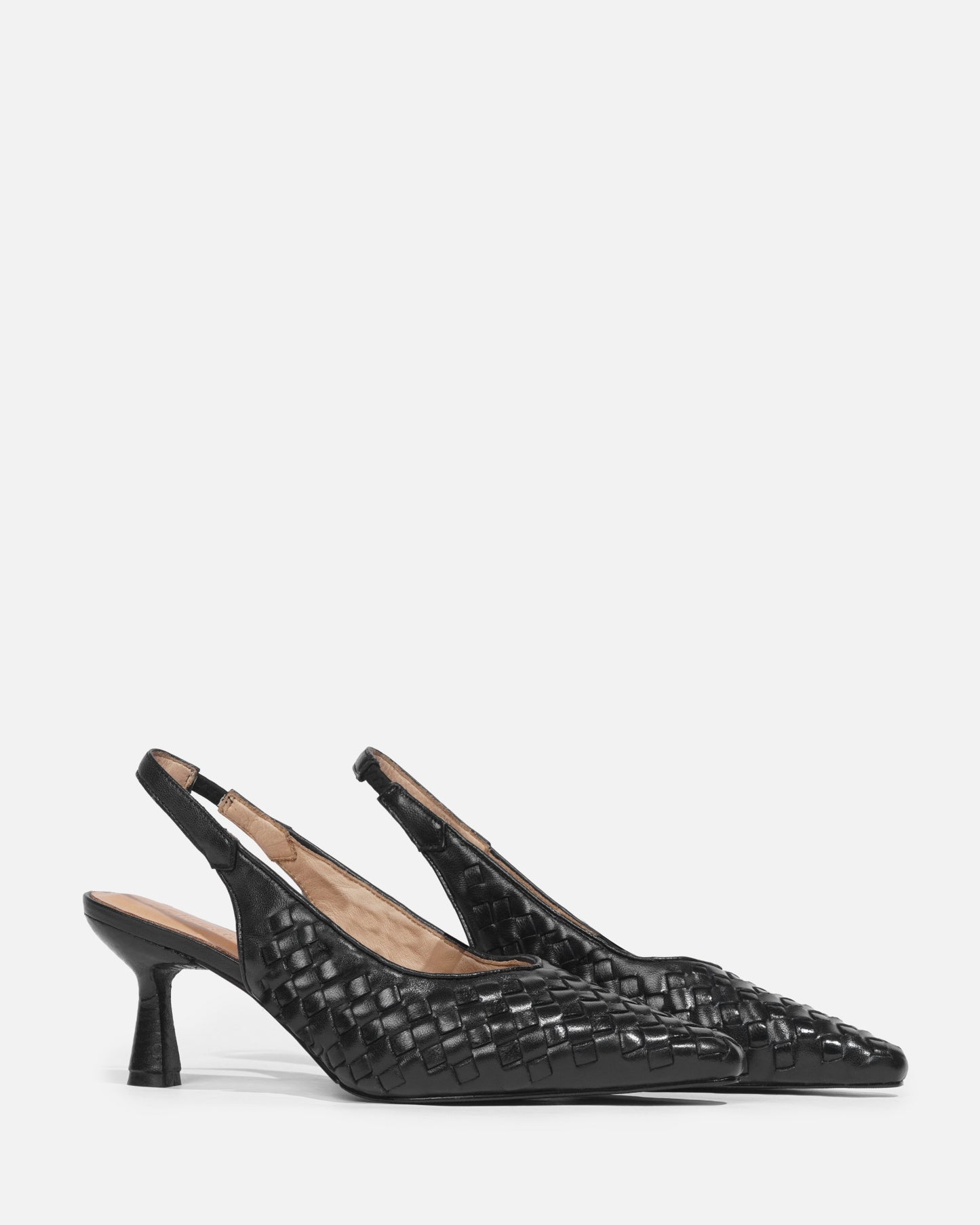 Misora - lammskinn vävda slingbacks