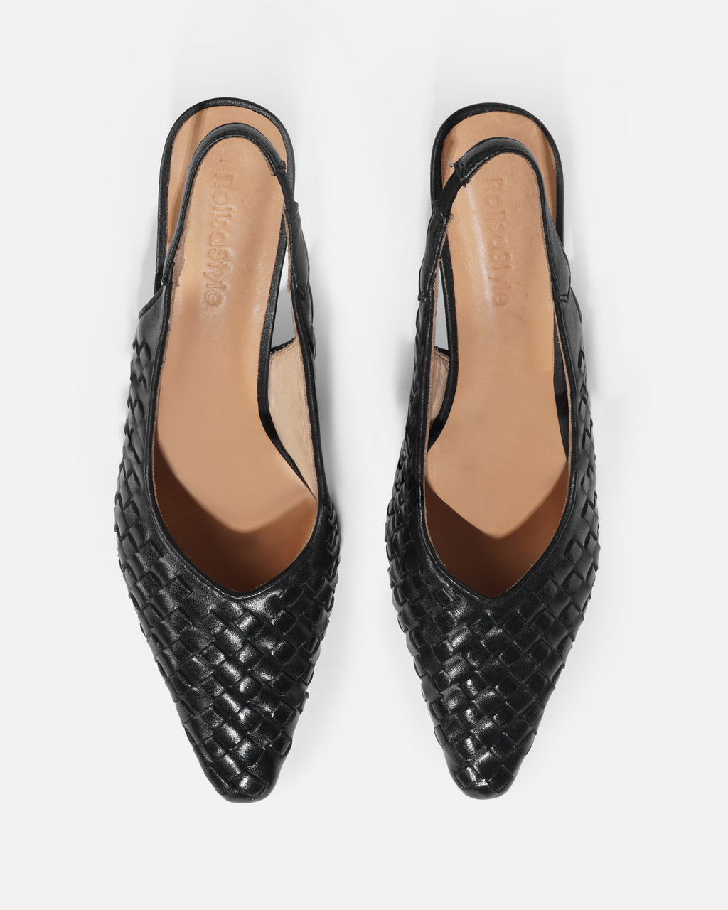 Misora - Zapatillas tejidas de piel de cordero con tira trasera
