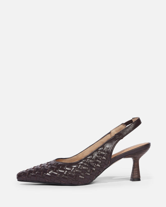 Misora - lammskinn vävda slingbacks
