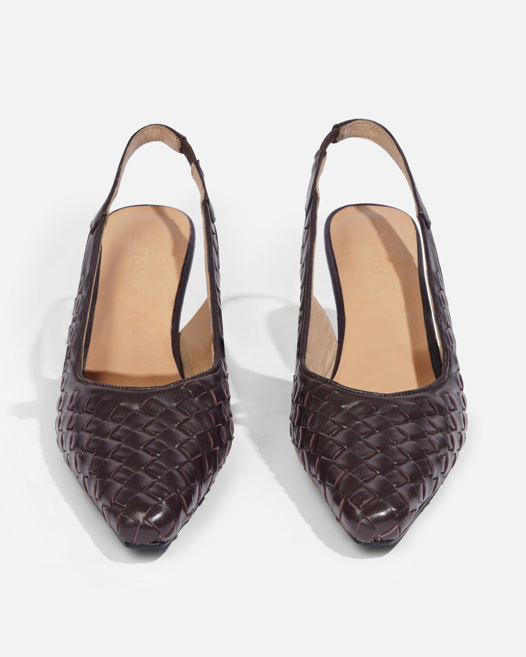 Misora - Zapatillas tejidas de piel de cordero con tira trasera
