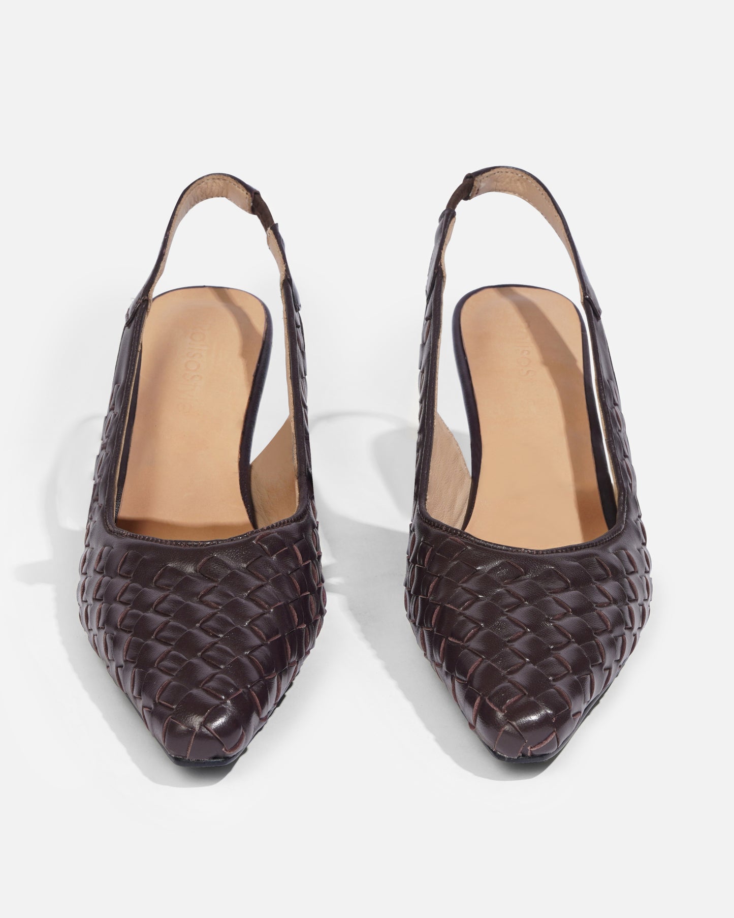 Misora - lammskinn vävda slingbacks