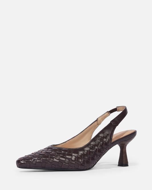 Misora - lammskinn vävda slingbacks