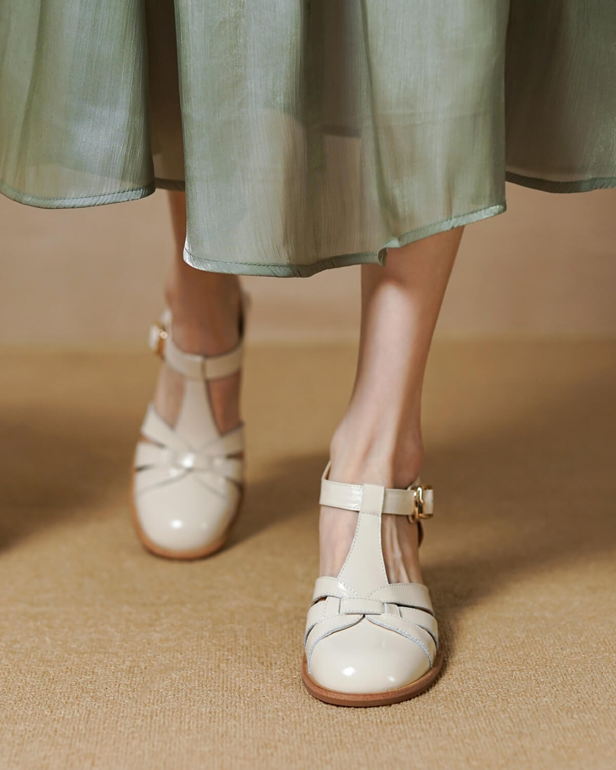 Pensa-heeled-leather-sandals-white-model