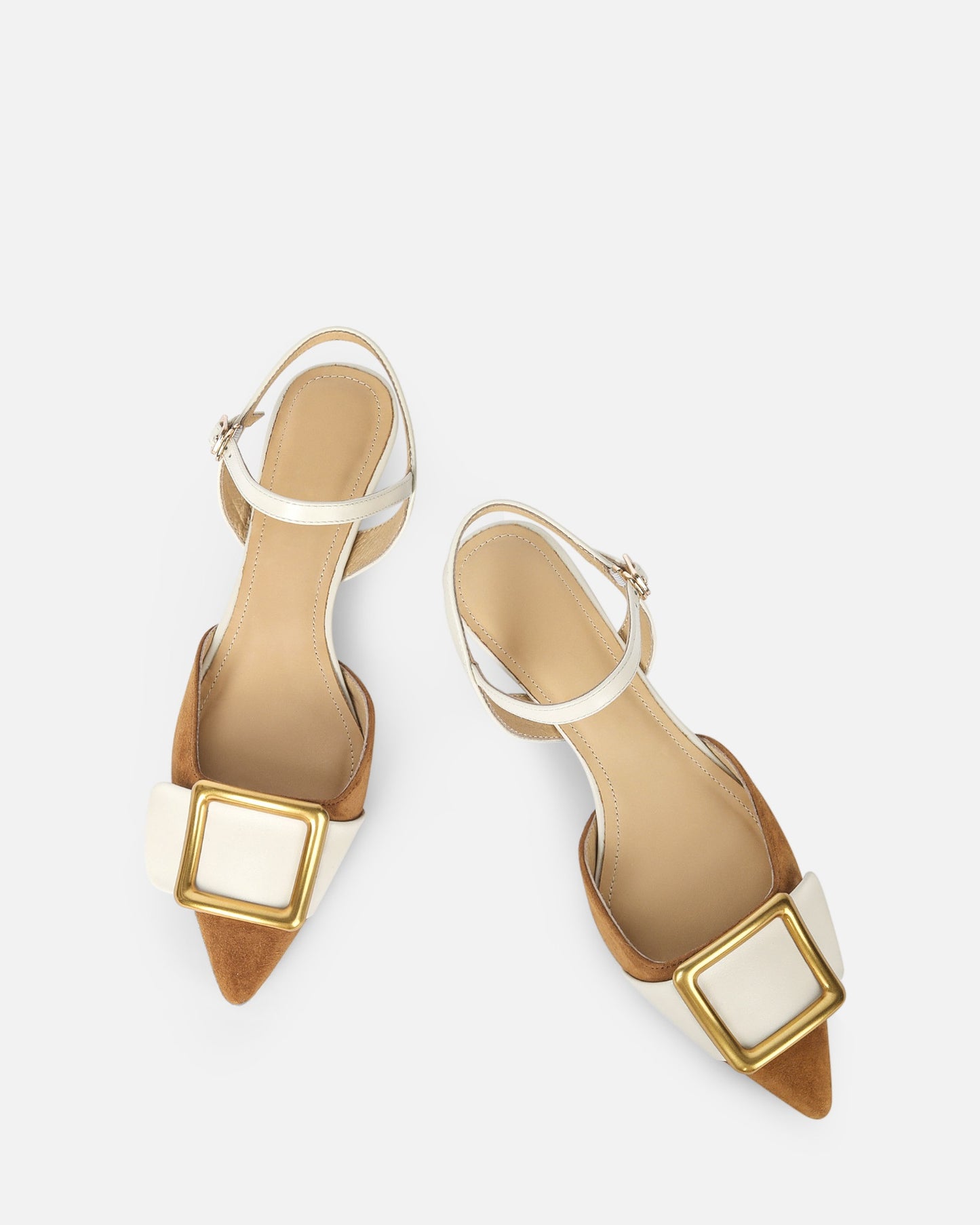 Puna - Buckled Kitten Heels - Camel