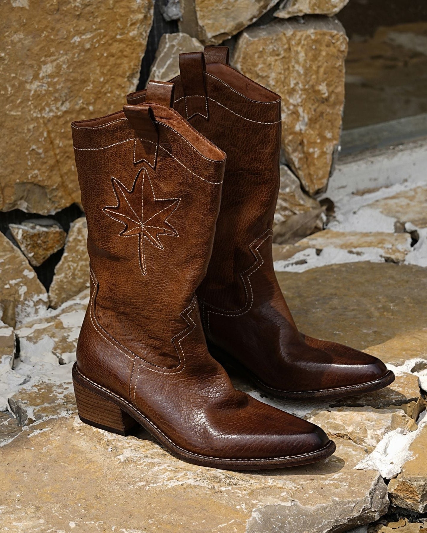 RS 6 - Botas con costuras hasta media pantorrilla