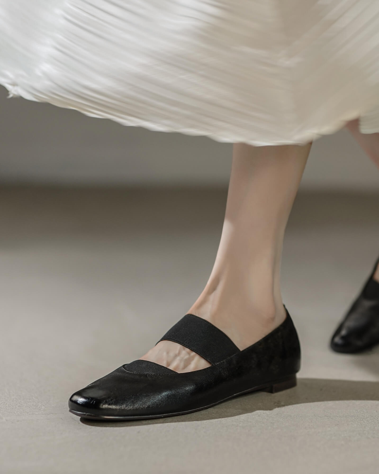 Ballet flats with sale elastic trim