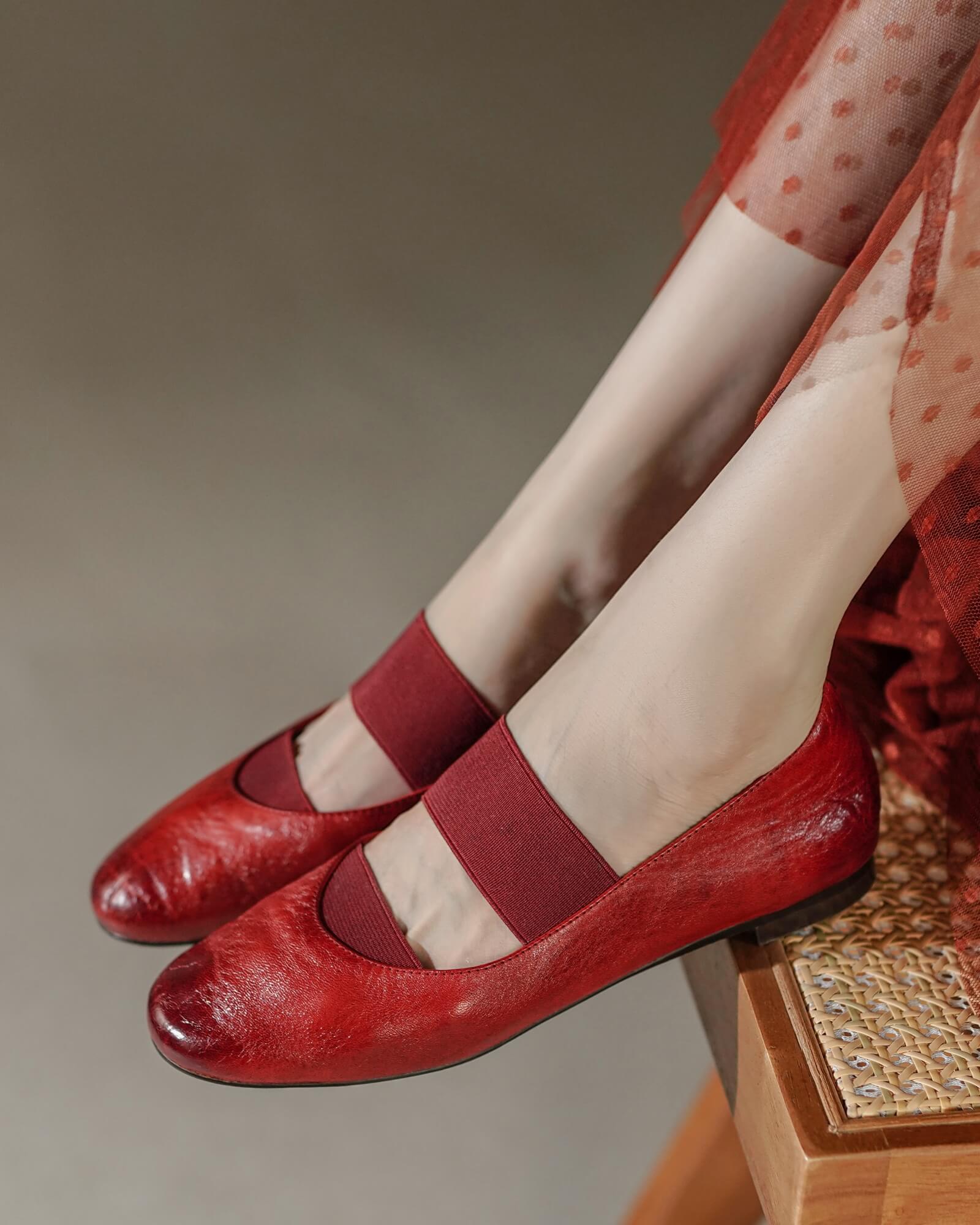 Red ballerina hot sale flats