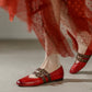 Rewa-horsehide-flats-red-model-1