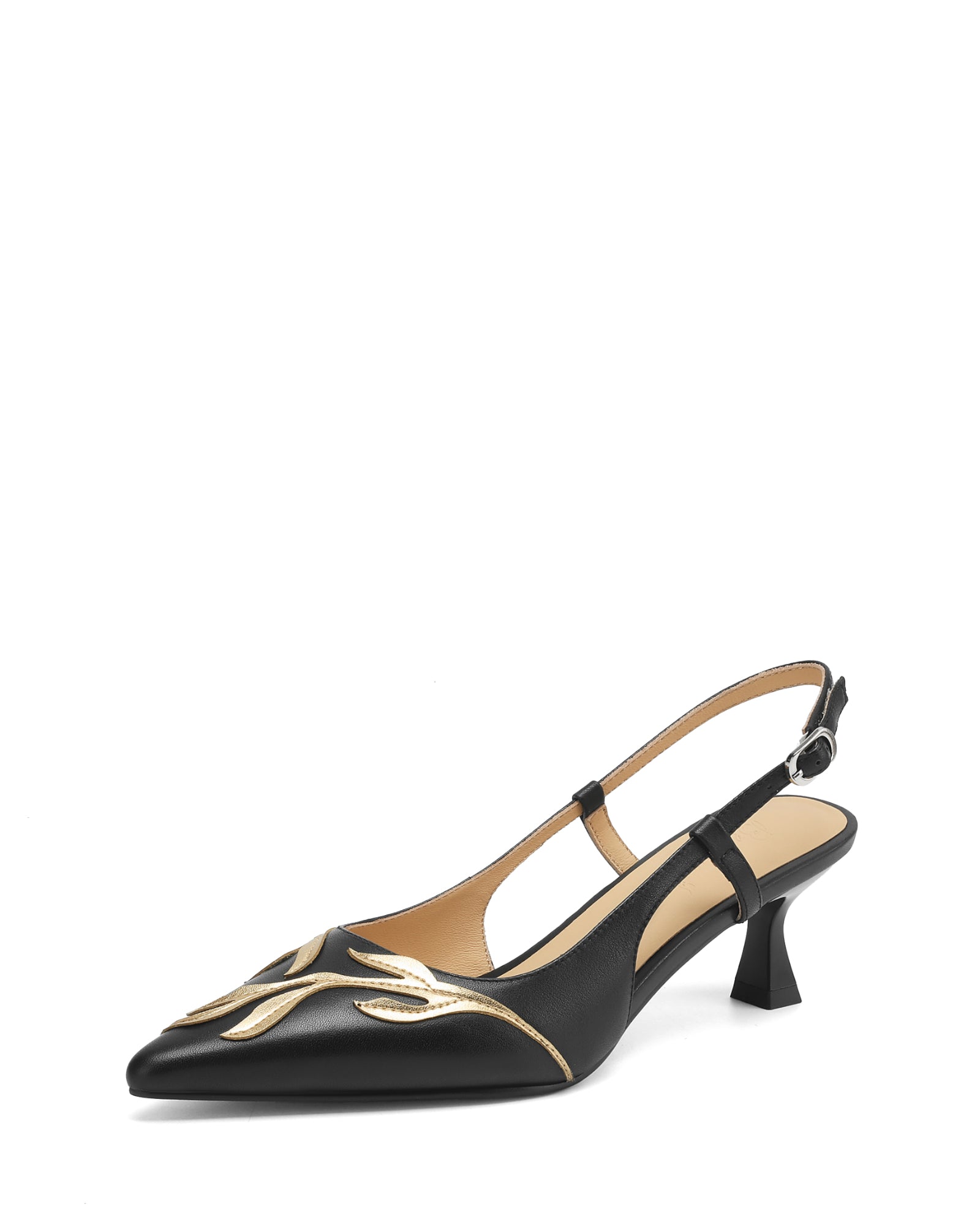 Satna - Zapatillas bordadas con tira trasera