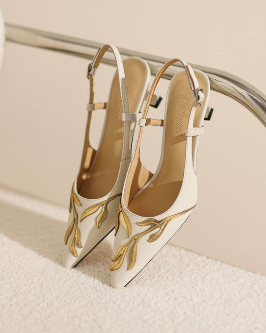 Satna - Embroidery Slingbacks