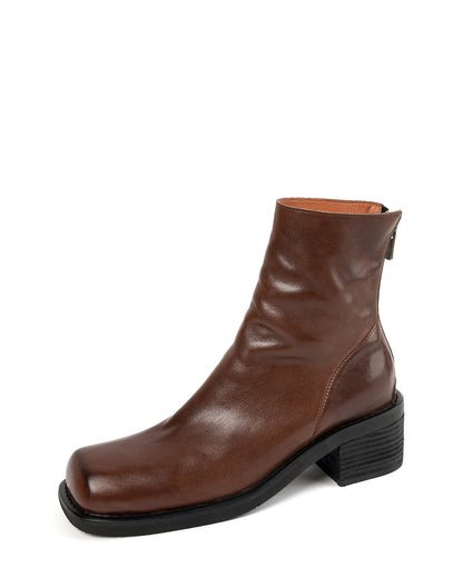 Vefa-Square-Toe-Brown-Leather-Boots