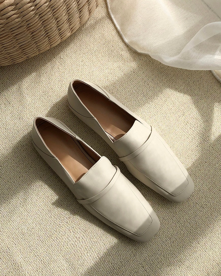 Villa-flat-leather-loafers-white
