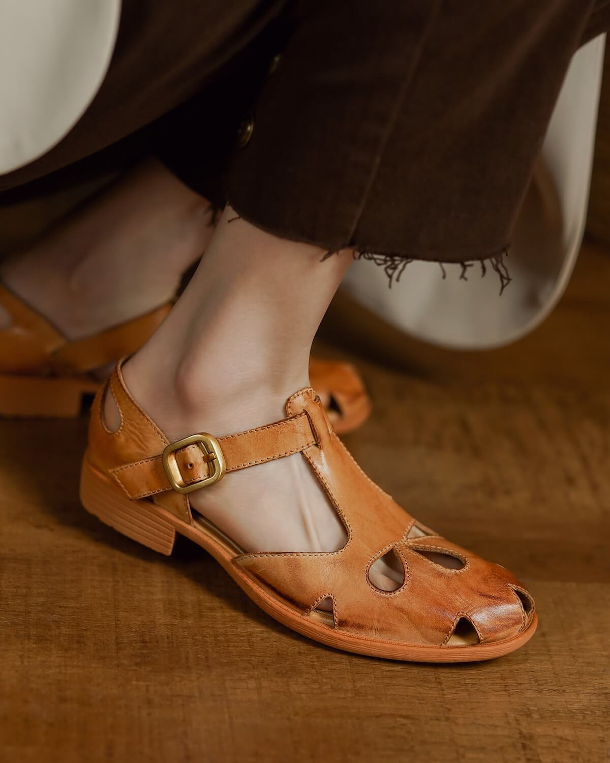 Zadar-tan-leather-sandals-model-2