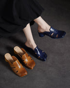 Joda - Horsehide Heeled Mules