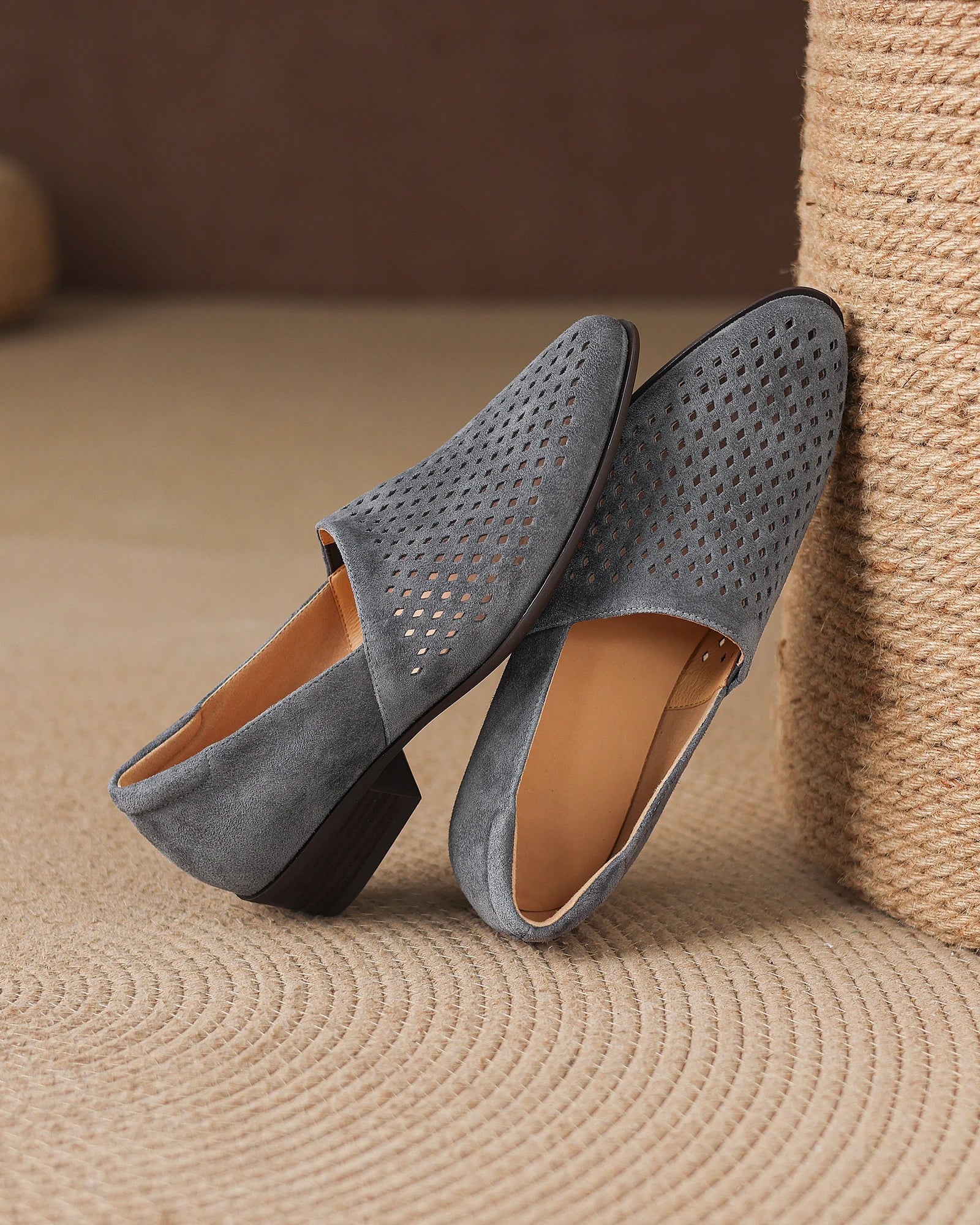 Korio - Perforated Suede Loafers