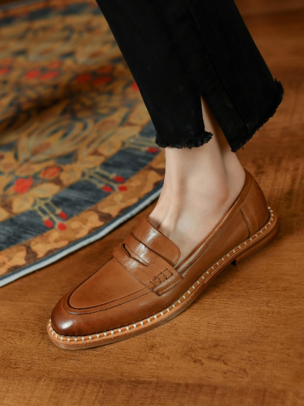 Cali-Tan-Leather-Penny-Loafer-Model-2