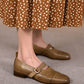 Elina-Khaki-Leather-Loafers-Model-2