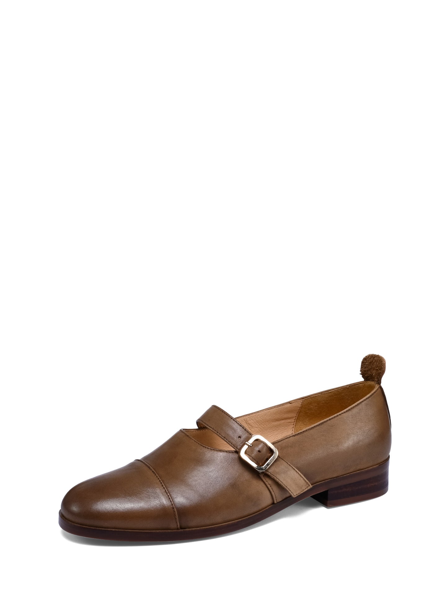 Elina-Khaki-Leather-Loafers