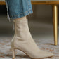 Emie-Beige-Stretch-Ankle-Boots-Model