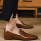 Gile-Brown-Leather-Flat-Loafers-Model-1