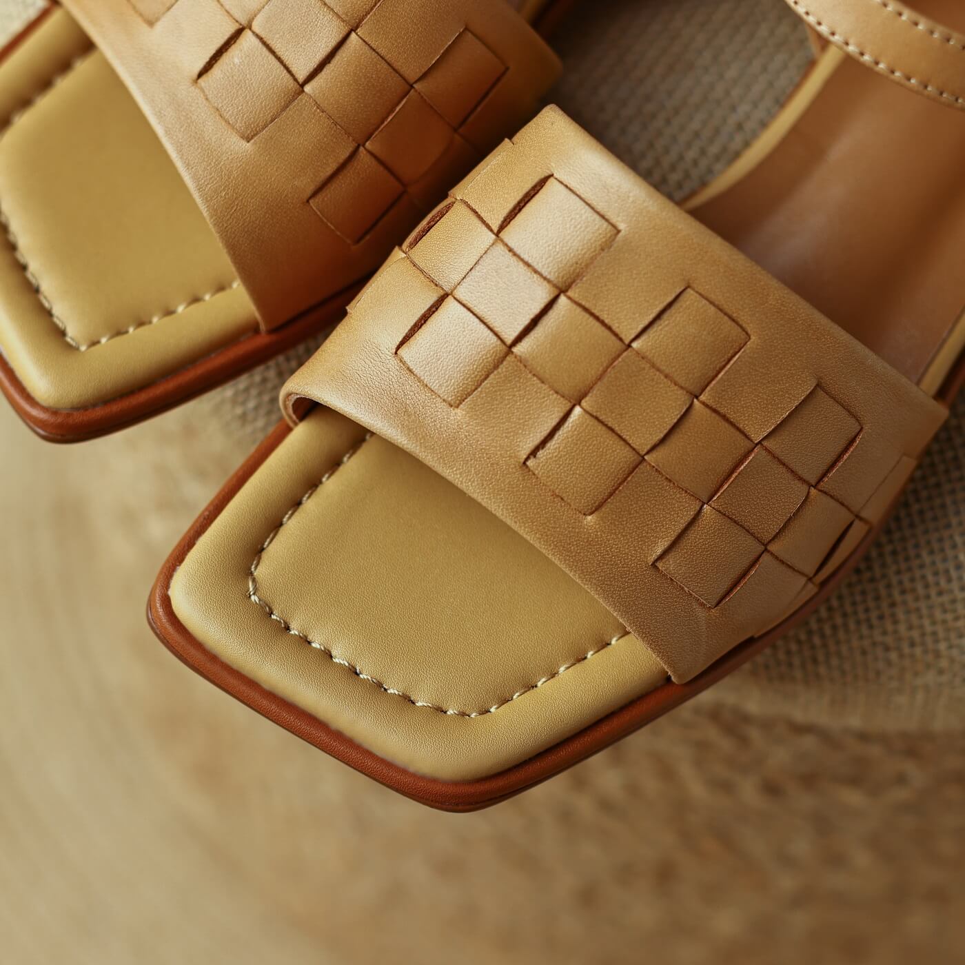 Gupa-Tan-Leather-Low-Heel-Sandals-3