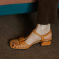 Gusta-Low-Heel-Orange-Fisherman-Sandals-Model-2