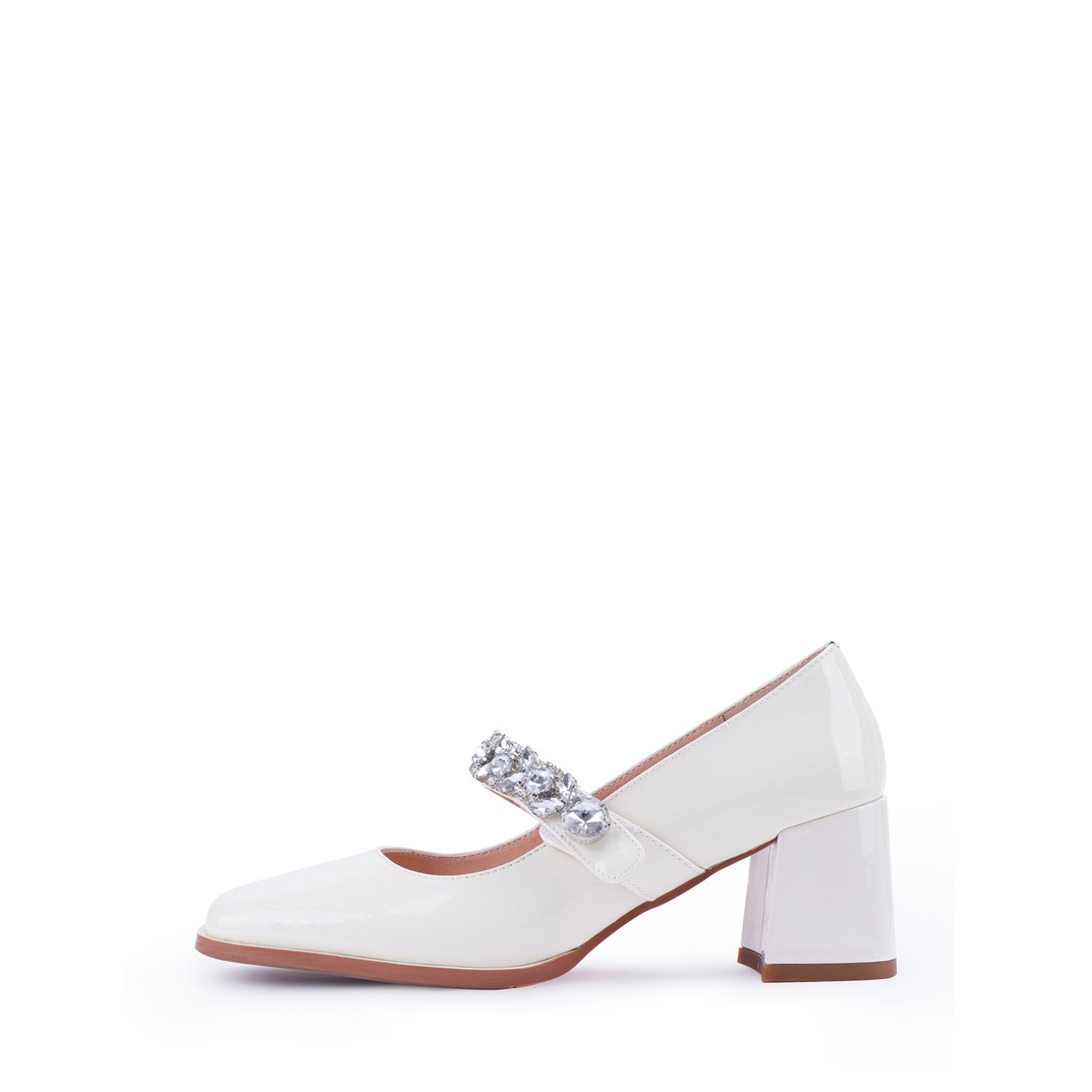 Monnalisa rhinestone-embellished Mary Jane shoes - White