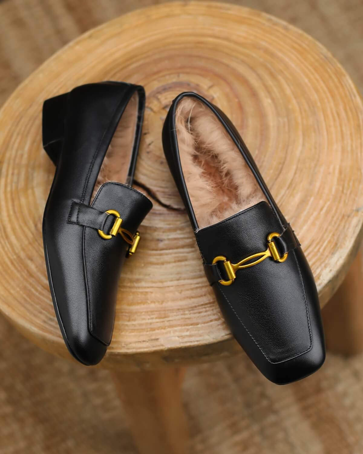 Hart-Fur-Lined-Black-Leather-Loafers-1