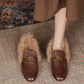 Helen-Fur-Lined-Brown-Loafers-Model-1