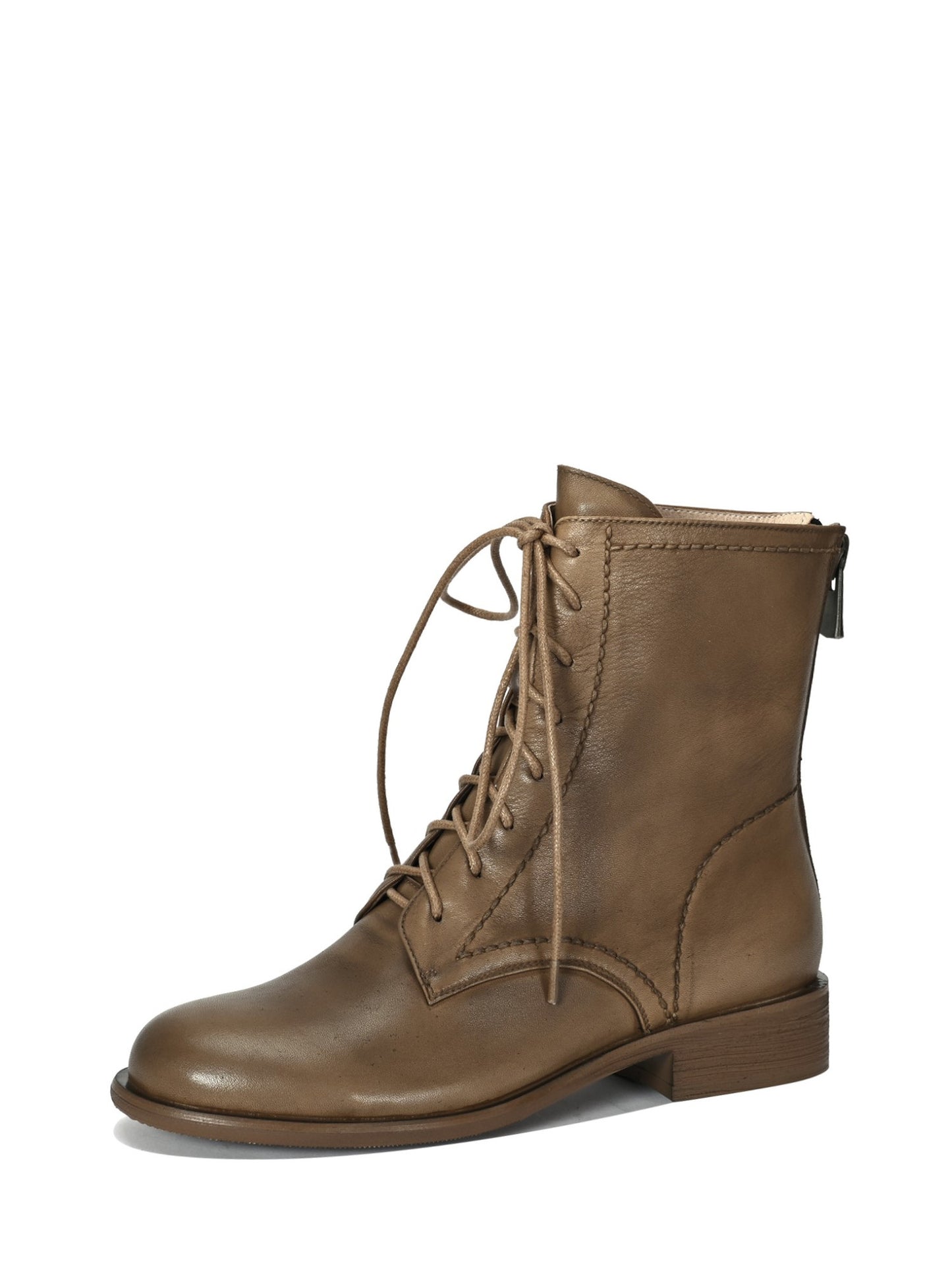 Iven-Khaki-Leather-Combat-Boots