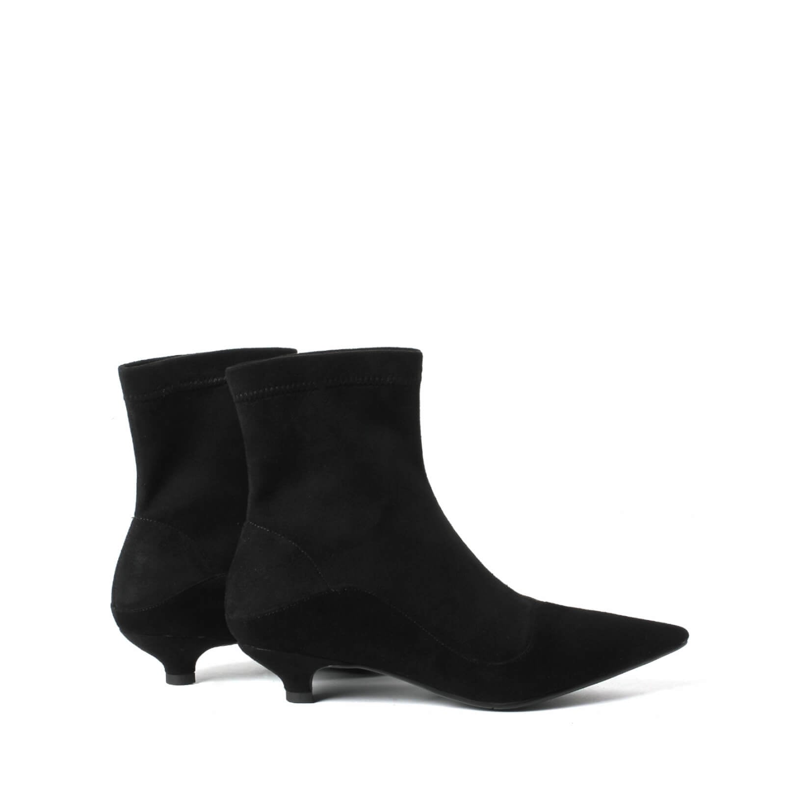 Kaly-Kitten-Heels-Pointed-Toe-Stitching-Vamp-Black-Ankle-Boots-Suede-3