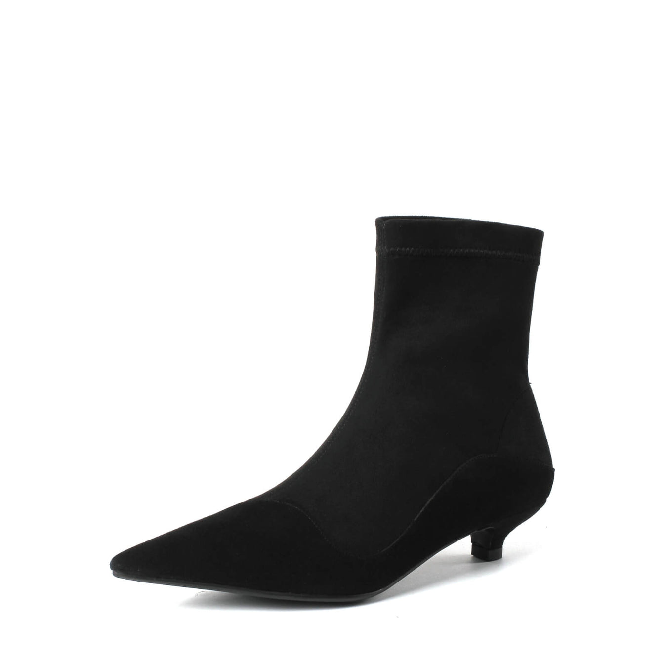 Kaly - Black Kitten Heel Ankle Boots – RolisaStyle