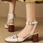 Lando-Square-Toe-Ankle-Strap-White-Leather-Heels-Model