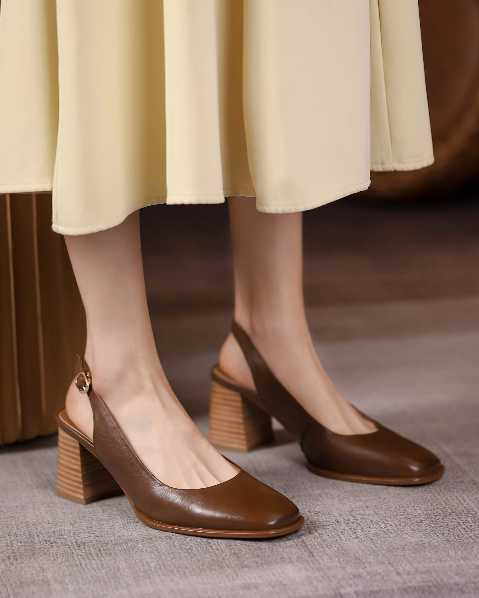 Laya-Brown-Leather-Slingback-Heels-Model-1