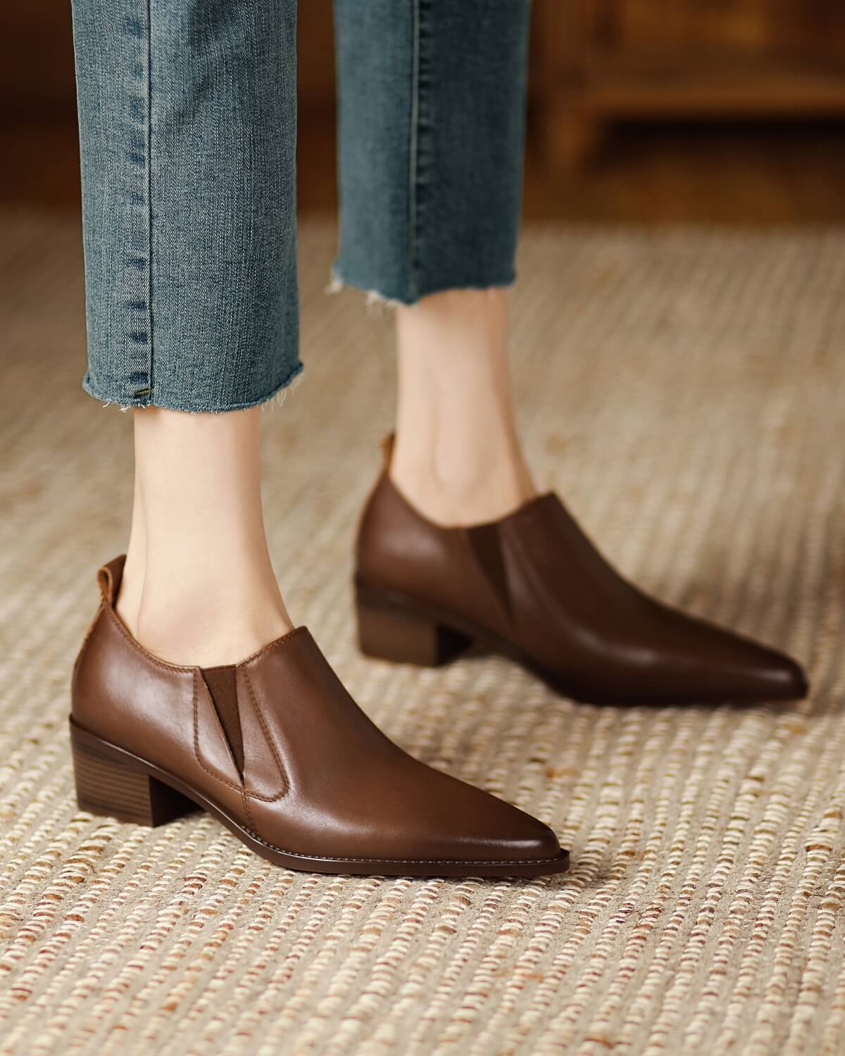 Lim-Brown-Leather-Loafers-Model