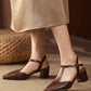 Loka-Brown-T-Strap-Leather-Pumps-Model