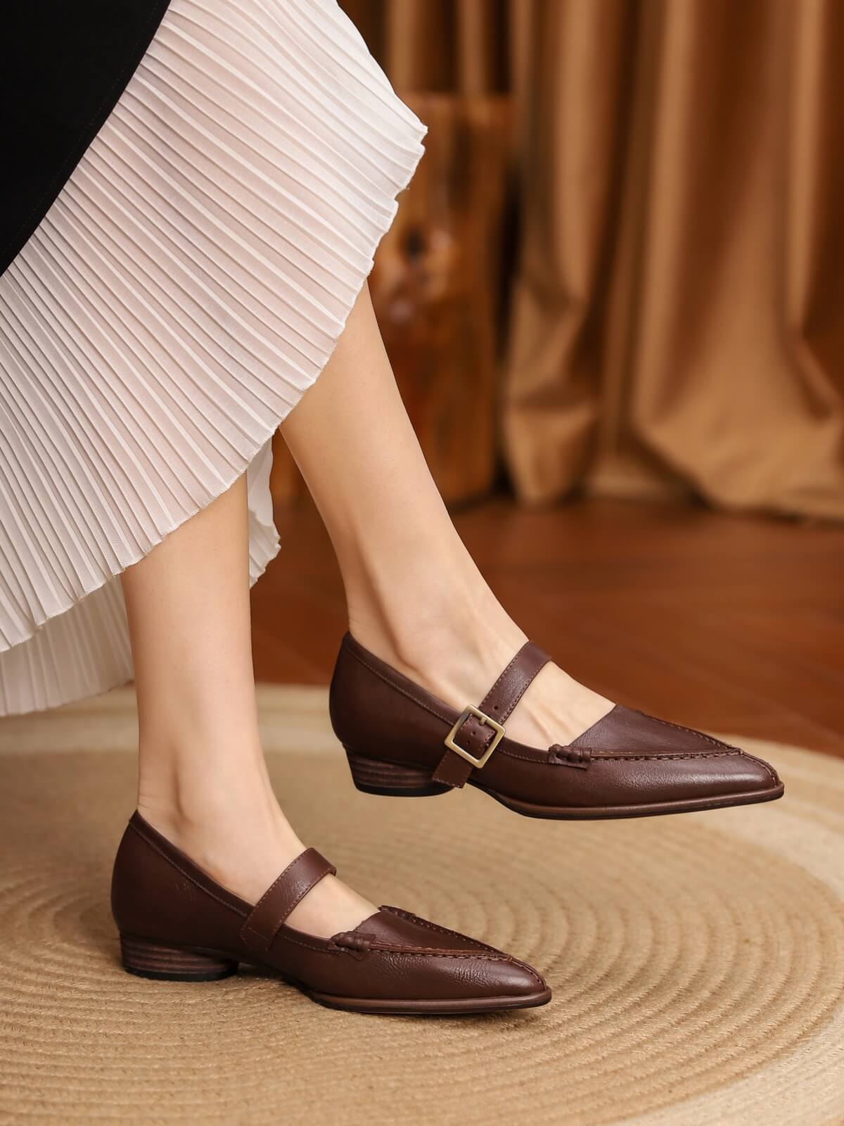 Mone-Brown-Leather-Loafers-Model-2